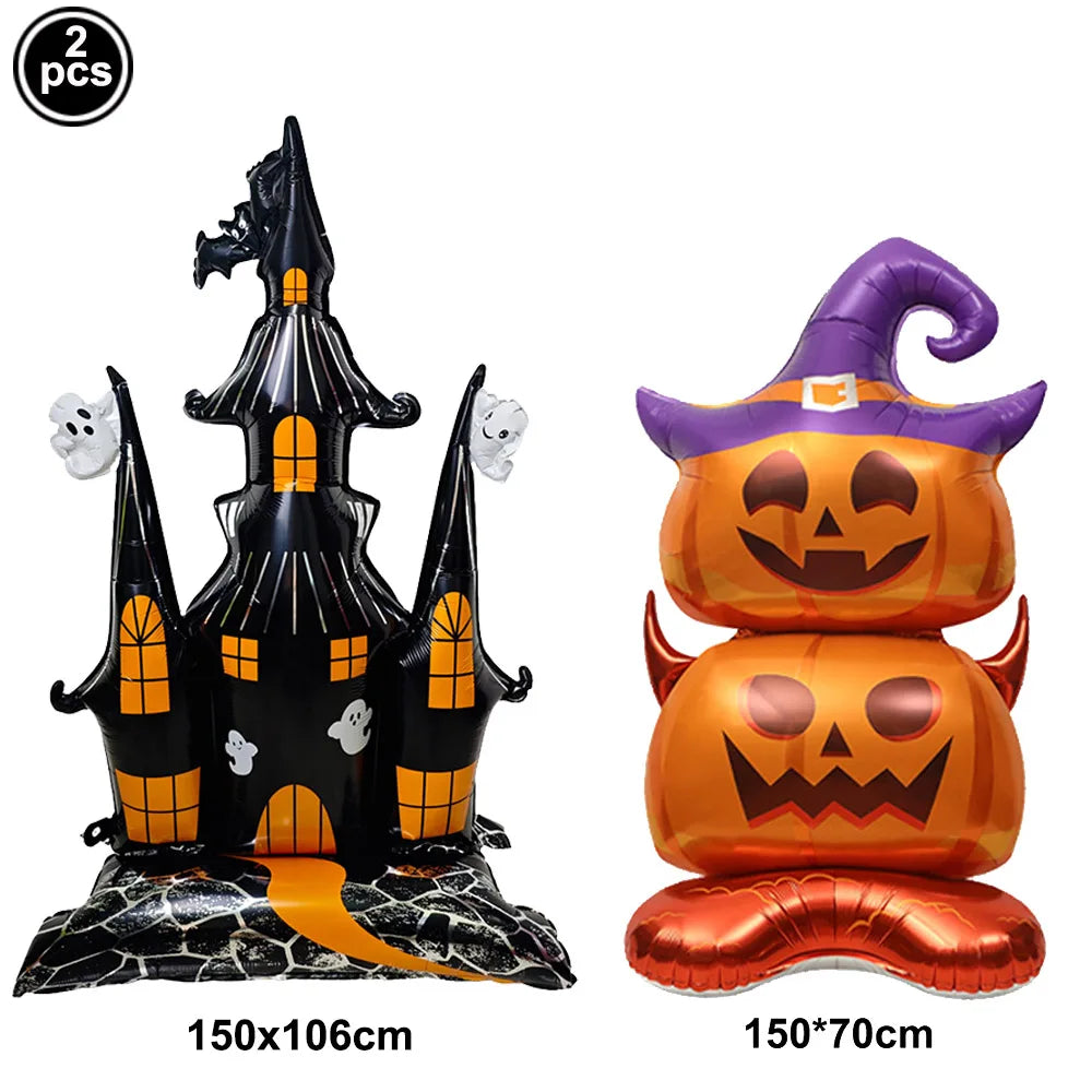 Large Haunted House Skeleton Skull Coffin Halloween Foil Balloon Party Decoration