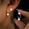Minimalist Women's Spherical Earrings with Spiral Design - Daily Jewelry