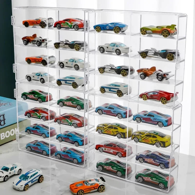 Acrylic Car Display Box 1:64 Scale for Hot Wheels Model Cars - 8 Grid Dustproof Storage