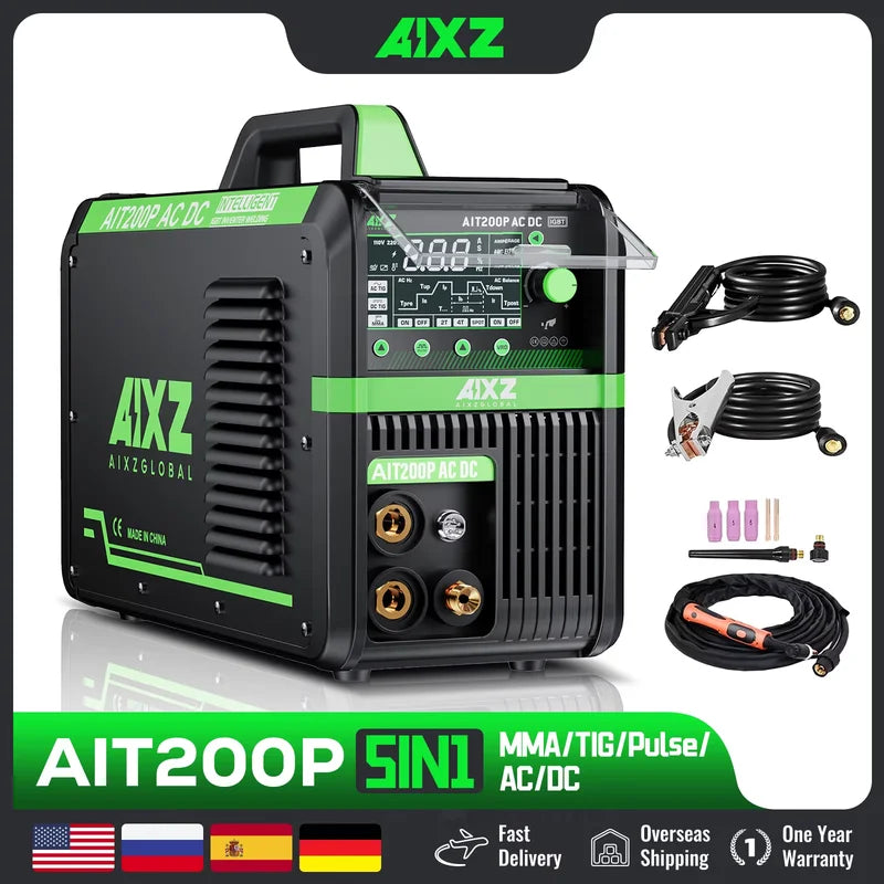 AC/DC TIG Welding Machine 200A Pulse Spot Arc Welder Inverter 5-in-1