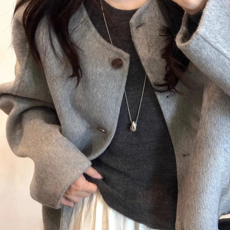 Minimalist Long Teardrop Charm Pendant Necklace for Women - Autumn Winter Fashion Jewelry