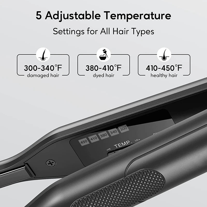 Professional Ceramic Coated Flat Iron for Short Hair & Beard Styling