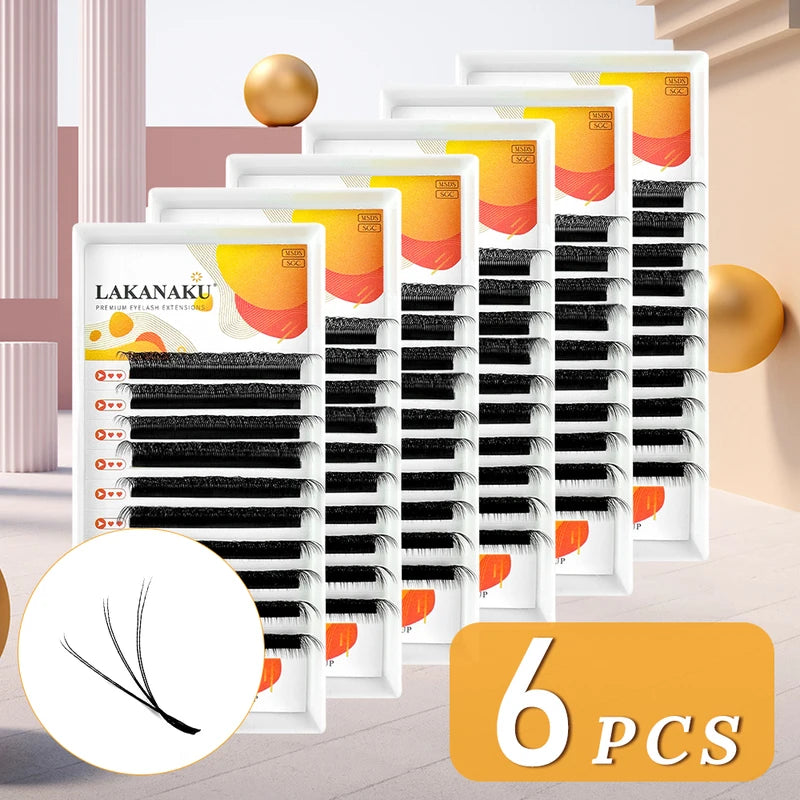 6D W Shape Eyelash Extensions Volume Fans for Natural Full-Cilios Lash Sets
