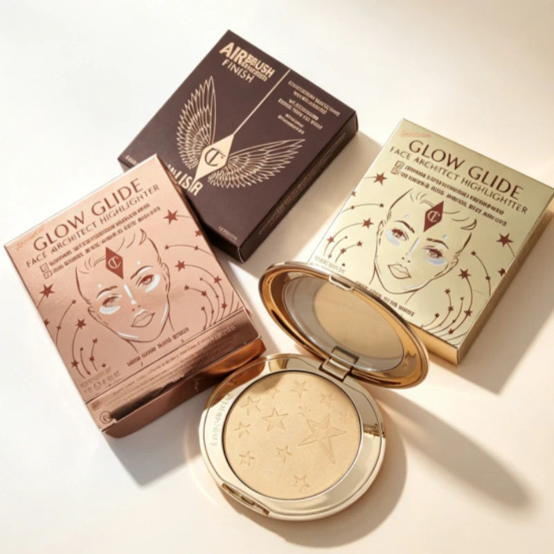 Dual-Use Heart-Shaped Powder Blusher & Eye Shadow Cream Setting Spray Set - 6 Colors