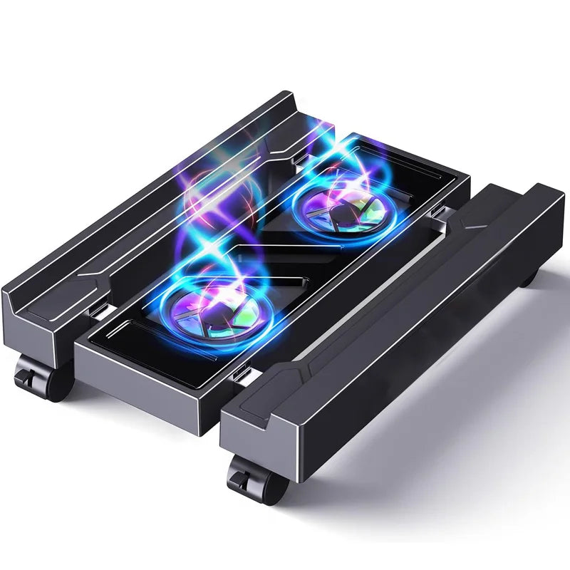 Adjustable CPU Holder Stand with RGB Cooler Fan for Desktop Computer Tower