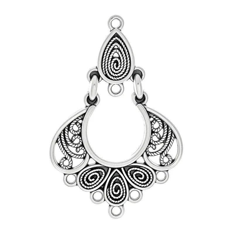 Round Hollow Geometric Connector Charms for Jewelry Making - 5 Pieces