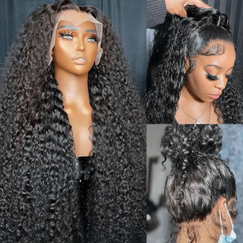 Deep Wave Human Hair Wigs 40 Inch Long HD Lace Frontal Voluminous Tangle-Free