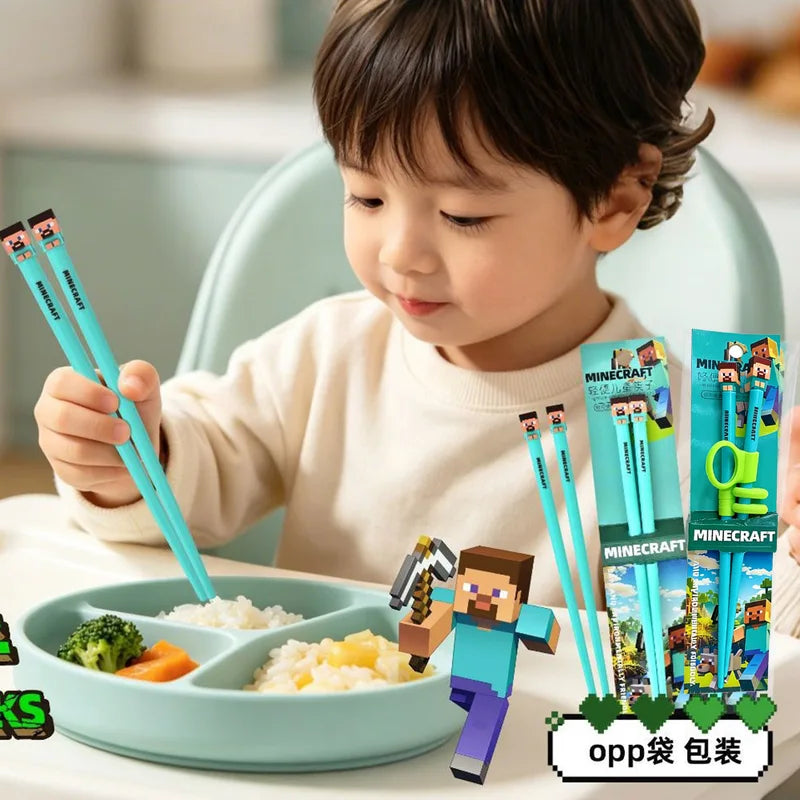 Kids Training Chopsticks Cartoon Reusable Learning Tableware Set