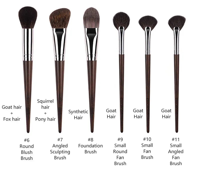 High-End Animal Hair Eye Shadow Makeup Brush Set with Ebony Handle