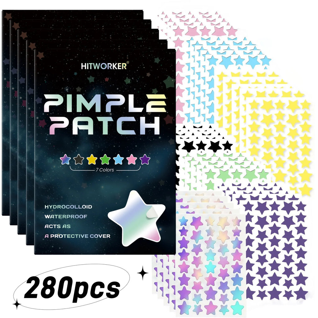 Star-Shaped Multi-Color Acne Patches - Gentle, Non-Irritating Cover for Blemishes