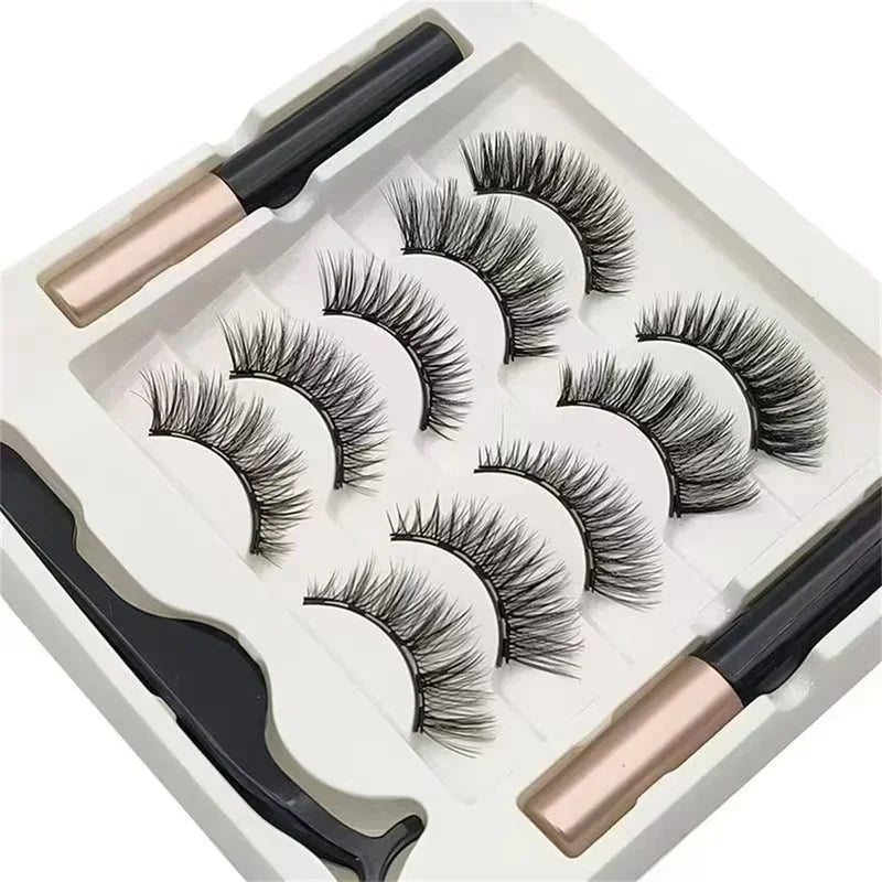 Magnetic Full Strip False Eyelashes Set - Natural, Dramatic, Thick Cilia
