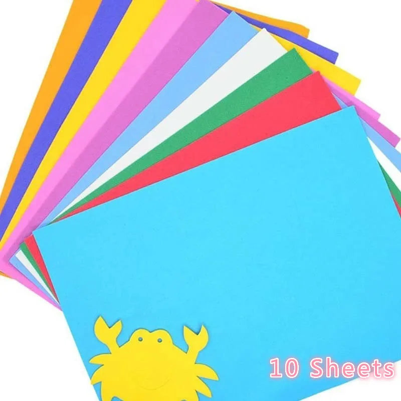 10 Pcs Color EVA Foam Sheets for Kids DIY Craft - Multi-Color Thick Craft Paper