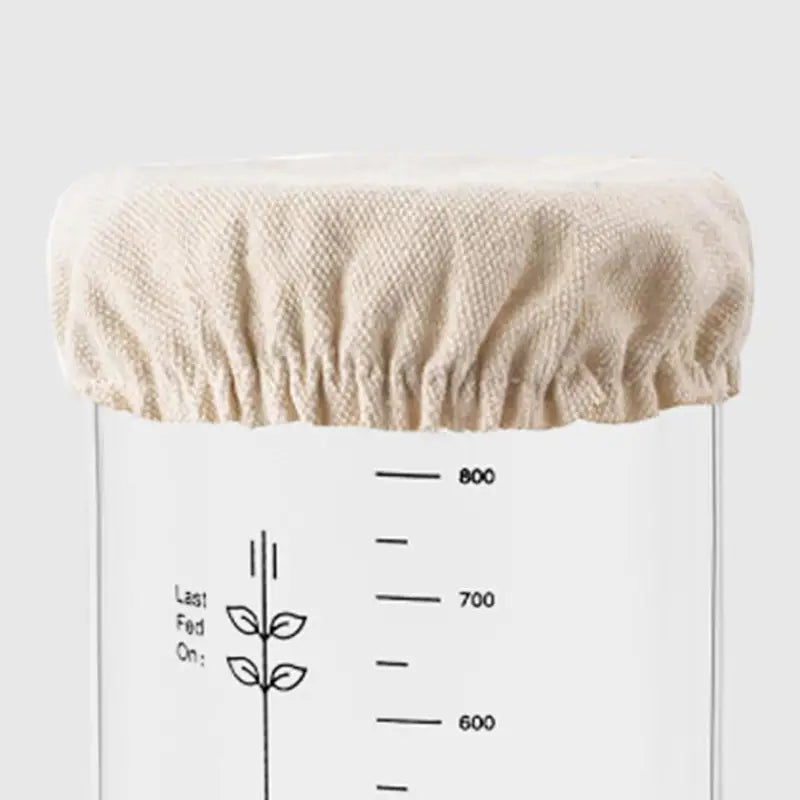 Reusable Linen Dough Jar Covers Set - 4 Pieces for Bread Proofing & Fermentation