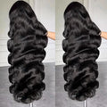 250% Density 28 Inch Body Wave Lace Front Wigs Human Hair Pre Plucked No Tangle