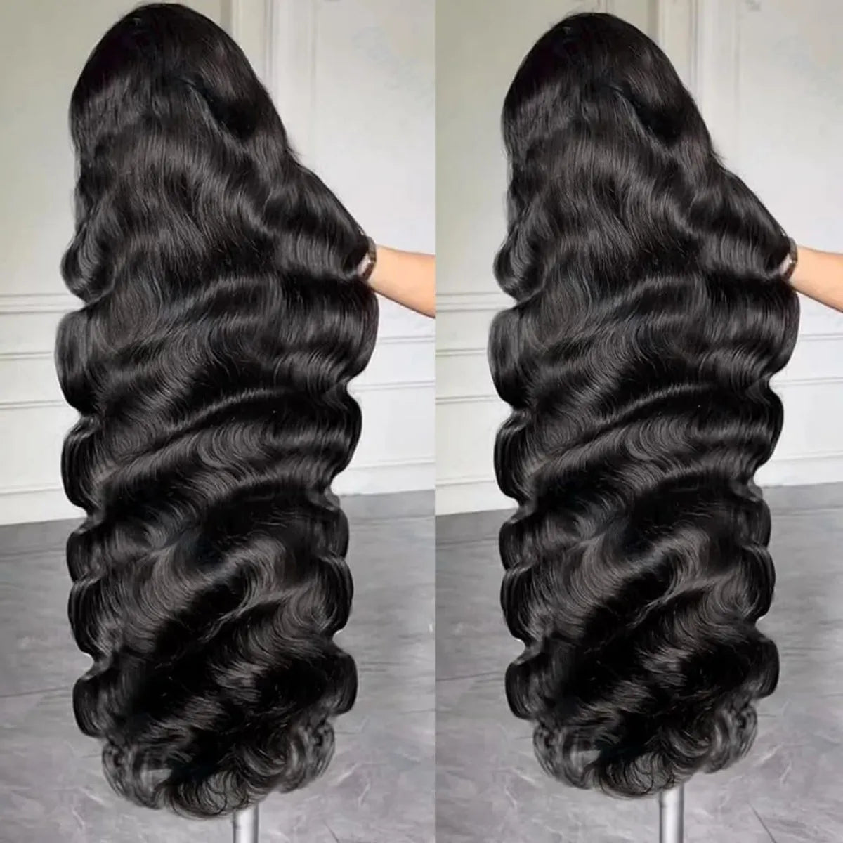 250% Density 28 Inch Body Wave Lace Front Wigs Human Hair Pre Plucked No Tangle
