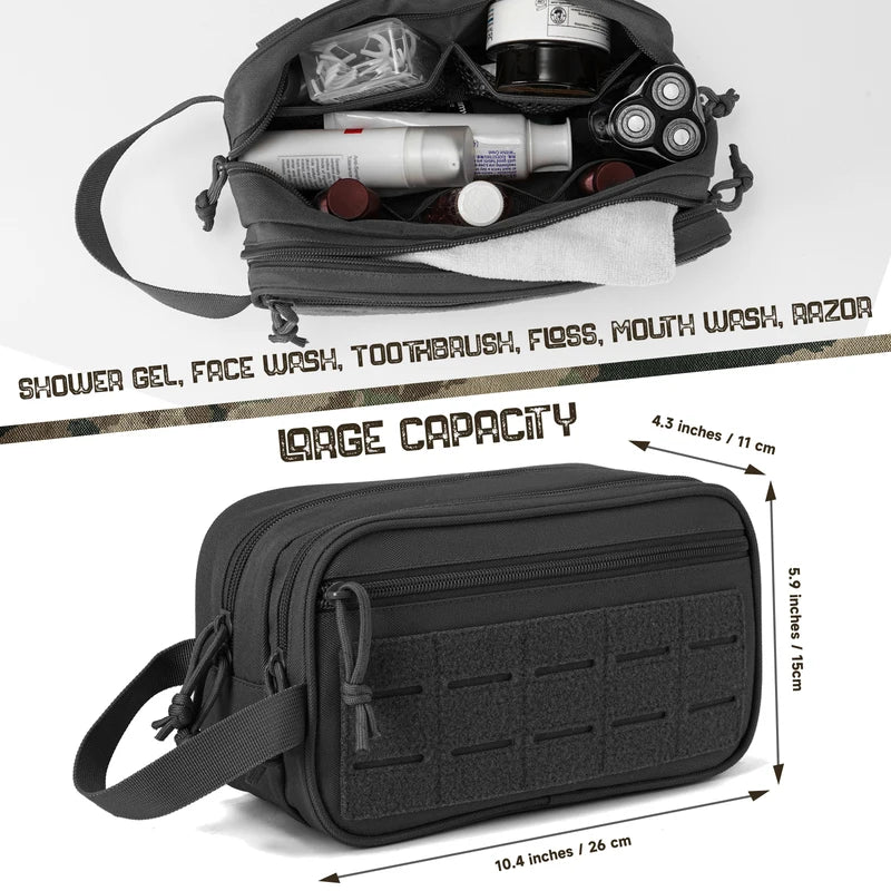 Travel Toiletry Bag for Men, Shaving Kit & Organizer, Small Dopp Case