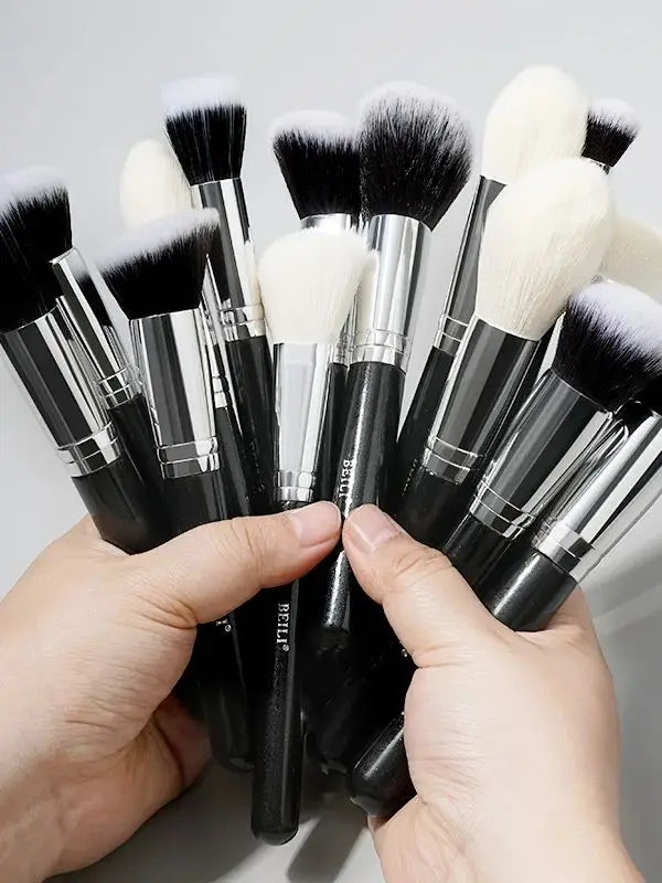 Professional Makeup Brush Set with Natural Goat Hair for Foundation Contour Eyeshadow
