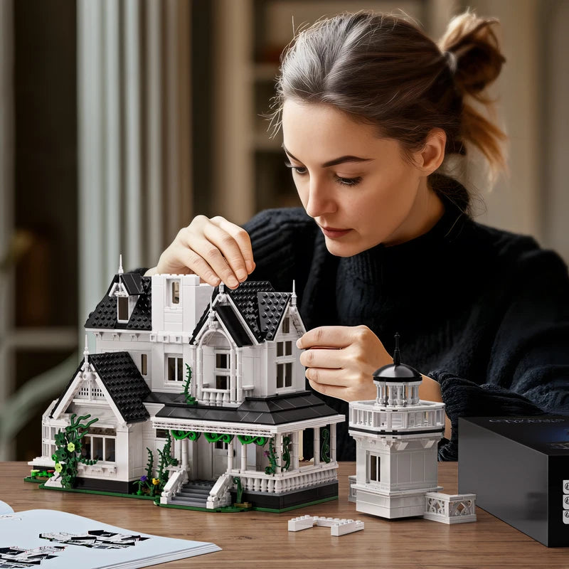 LED Light House Building Set with 1877 Pieces | Home Decor & Model Gift