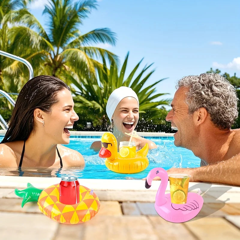 Inflatable Drink Holders Pack - Floating Beverage Caddies for Pool Parties, 4/8/12 Pieces