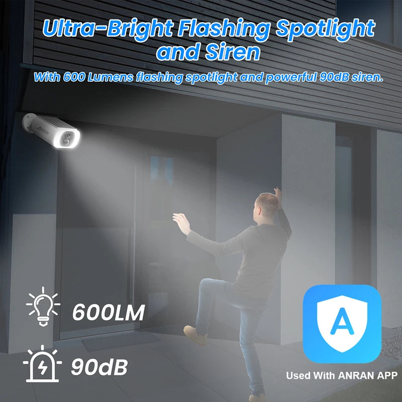 Wireless 2K Solar Security Camera with Night Vision and Motion Detection