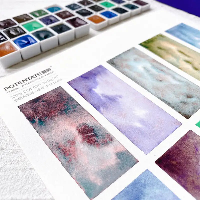 Mini Watercolor Paint Sample Set - 15 Colors, Handmade 1/2ml Water Color for Artists