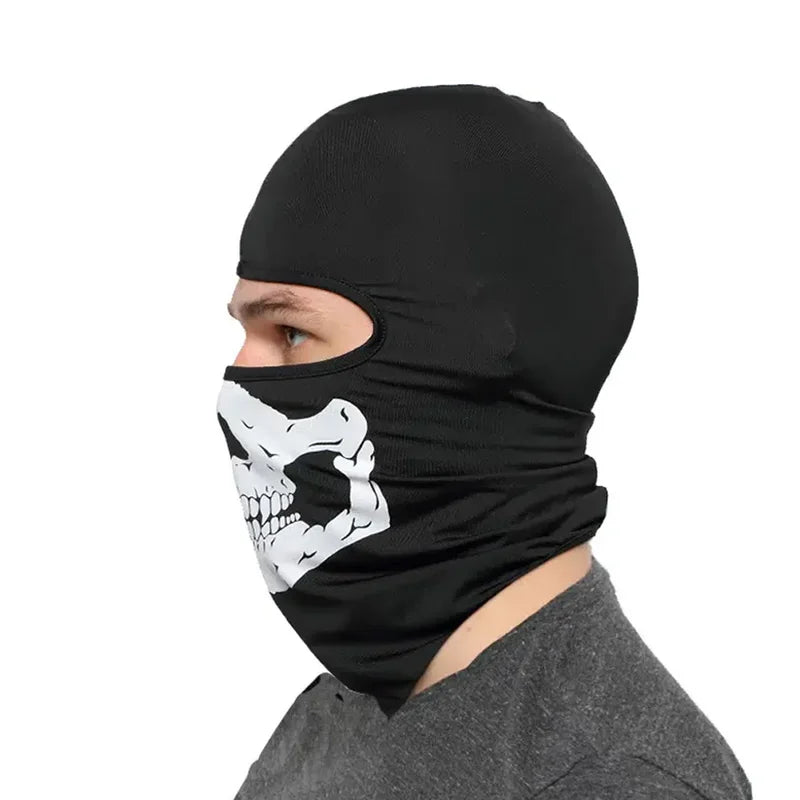 Halloween Skull Print Balaclava Face Mask for Cosplay Motorcycle Riding Outdoor Men
