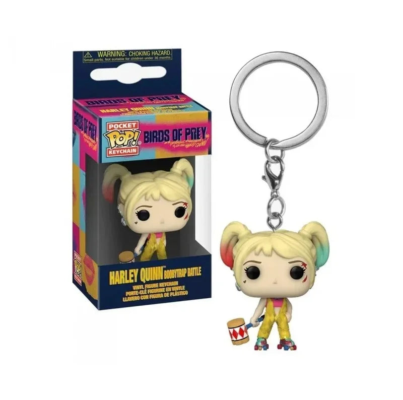 Funko Pop Suicide Squad Joker Harley Quinn King Shark Keychain Action Figure Toy Collection