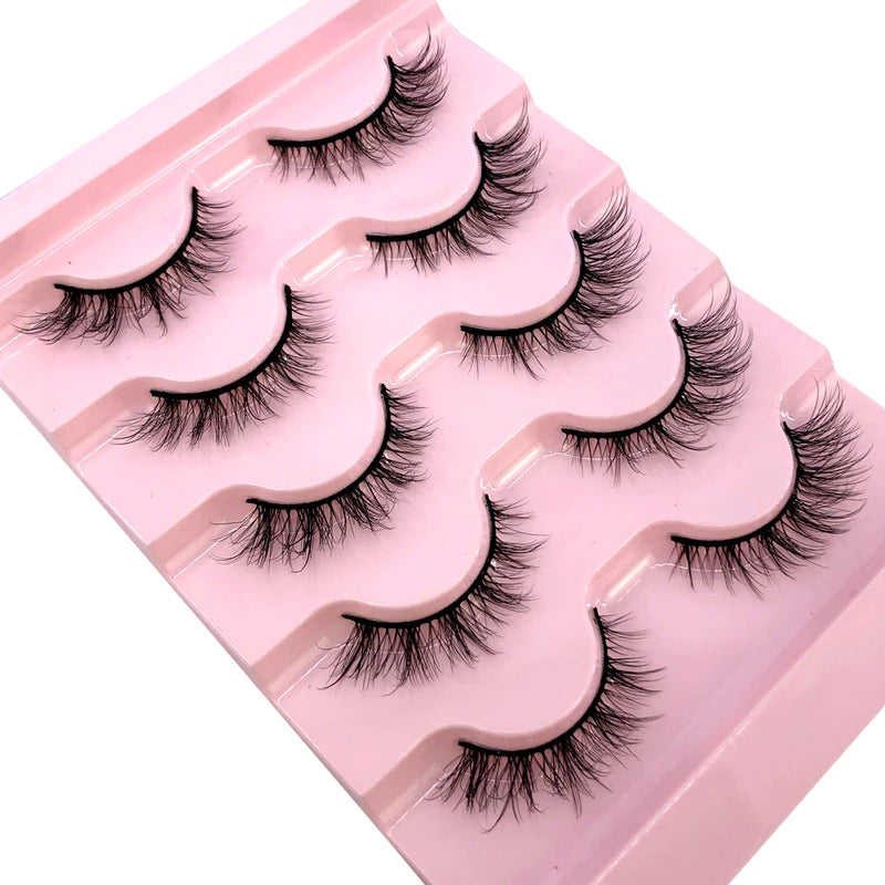 5 Pairs Fluffy 3D Mink False Eyelashes Makeup Kit for Natural Lash Extension