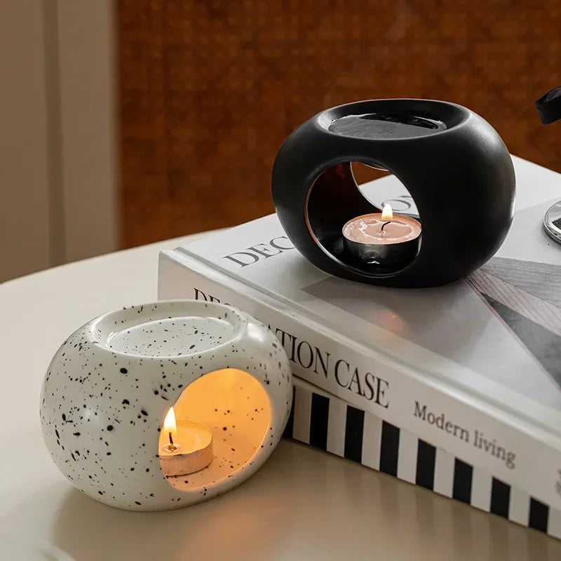 Ceramic Essential Oil Burner Candle Holder for Aromatherapy Home Spa - Multiple Colors
