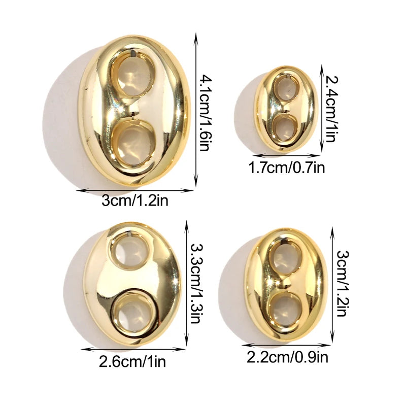 5pcs Gold Color Coffee Bean Link Rings Jewelry Making Connectors for DIY Earrings Necklaces