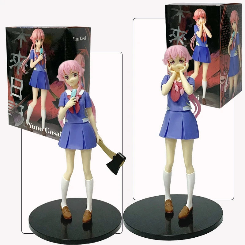 17cm Future Diary Mirai Nikki Yuno Gasai Action Figure - Anime Uniform Model Toy