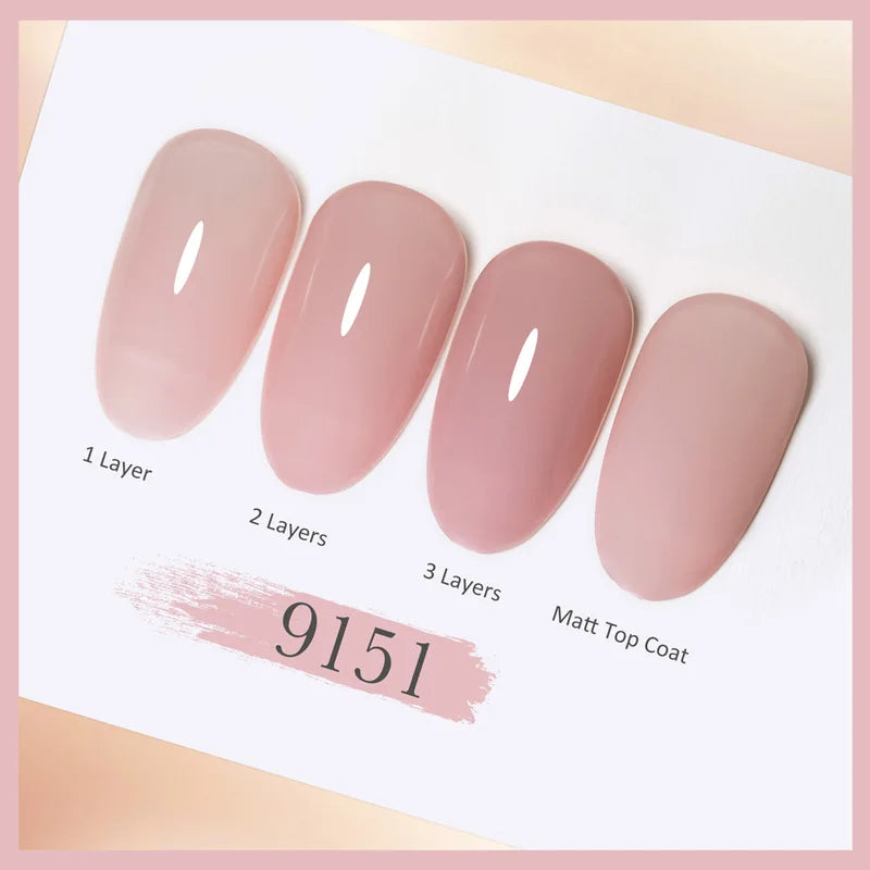 Jelly Nail Gel Polish Kit - HEMA Free Semi-Permanent UV LED Nail Lacquer