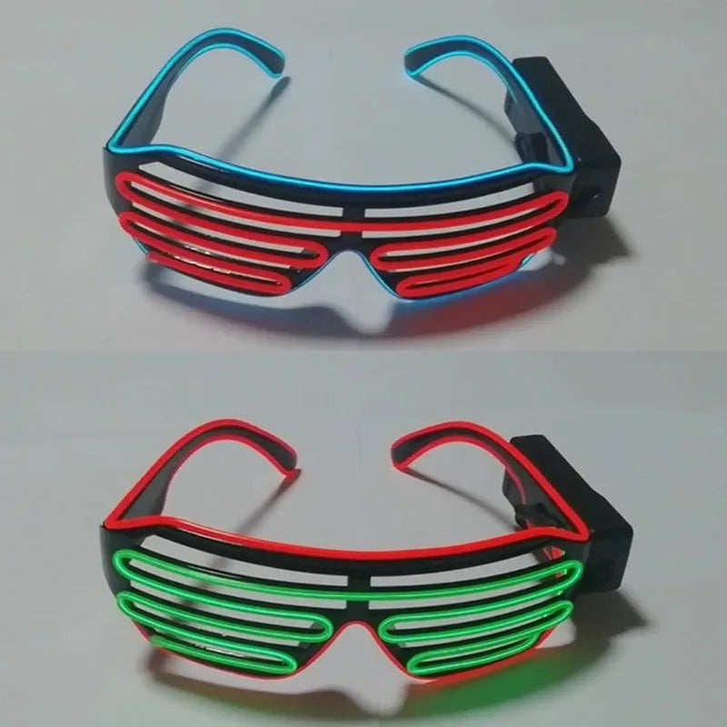 Wireless LED Glowing Glasses Colorful Neon Light-Up Costumes for Halloween & Parties