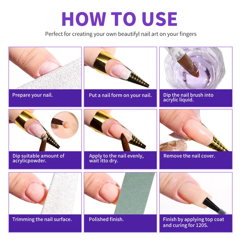 Nail Acrylic Liquid Monomer for Nail Art Extension - 40ml/75ml/120ml/240ml