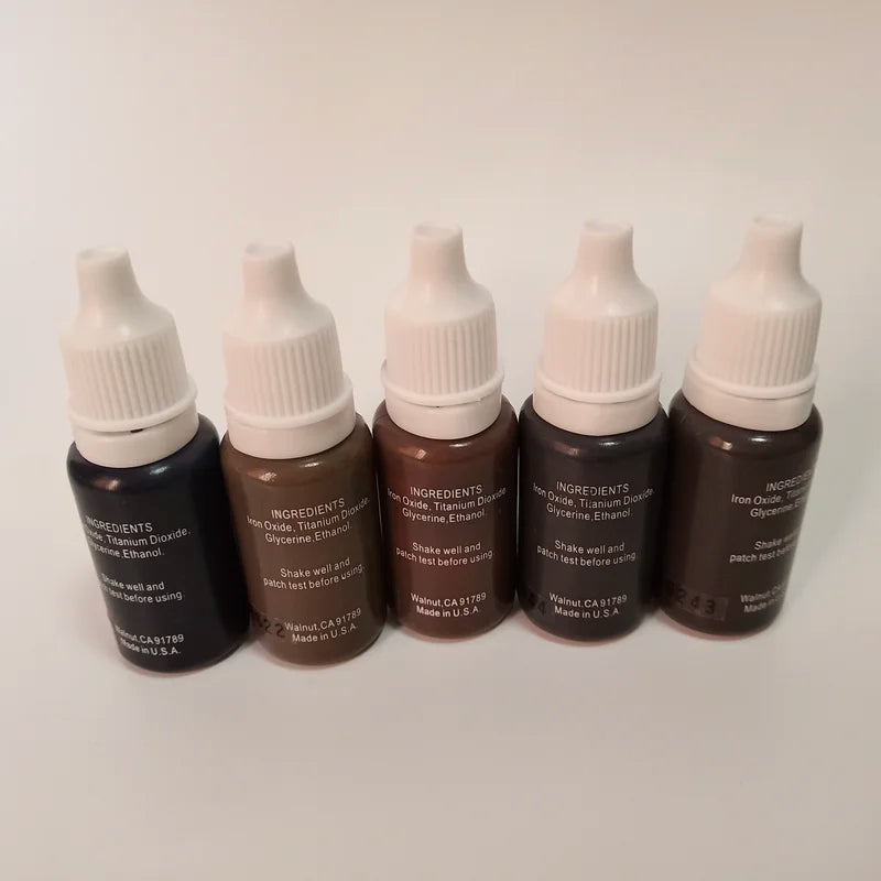 Permanent Makeup Ink Set 5 Colors Microblading Lip & Eyebrow Pigments