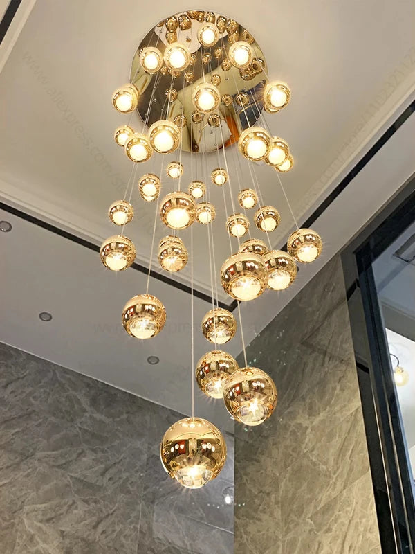 Minimalist Circular Staircase Ceiling Chandelier for Living Room & Loft Lighting