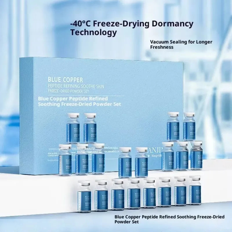 Blue Copper Peptide Skin Relief Freeze-Dried Powder Set for Wrinkles Pores Acne