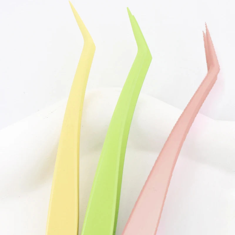 No Glue Eyelash Applicator Tweezers - Stainless Steel, Reusable, Beginner-Friendly