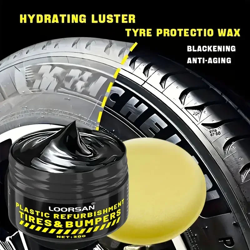 Car Interior & Tire Shine Wax - Restores Blackness & Long-Term Protection