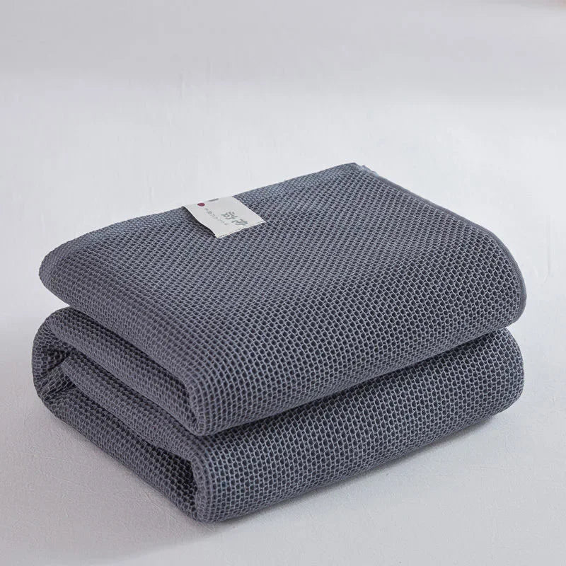 Cotton Bed Blanket Waffle Plaid Bedspread for Queen King & Sofa - Summer Quilt