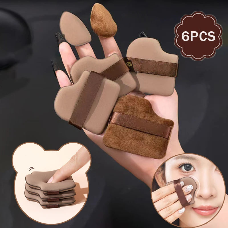 Makeup Blender Puffs Set 4/6pcs Velvet Sponge for Foundation & Powder