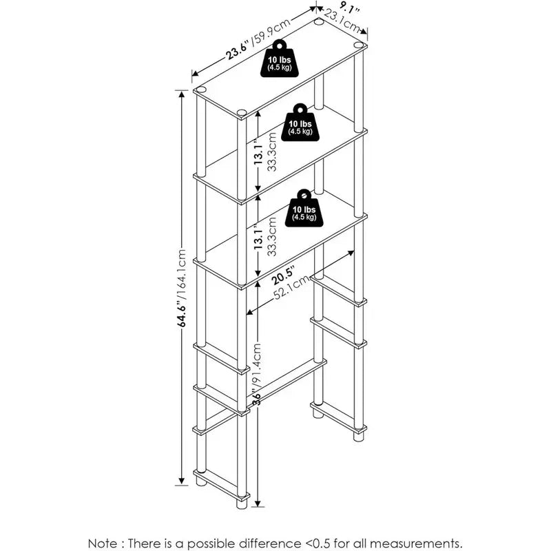 Over The Toilet Storage Organizer with 3 Shelves, Space Saver Bathroom Rack