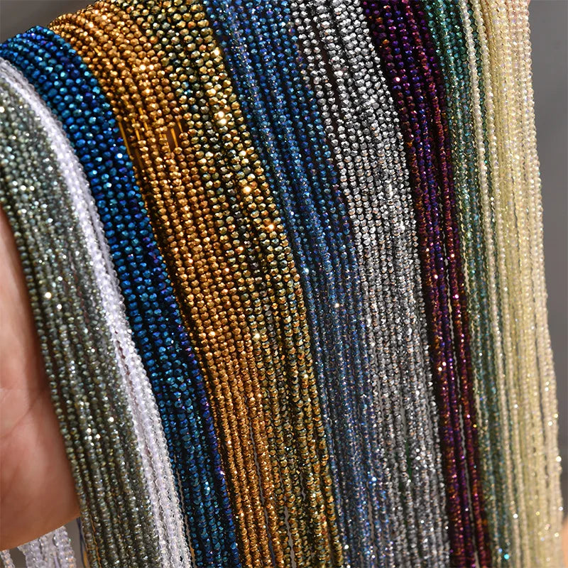 220pcs 1x2mm AB Color Crystal Glass Beads for Jewelry Making - Spacer Seed Beads