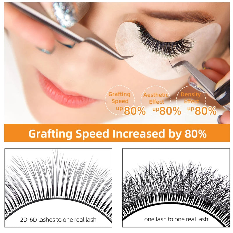Luxury Multi-Length Fluffy Eyelash Extensions - Natural Camellia Volume Lashes