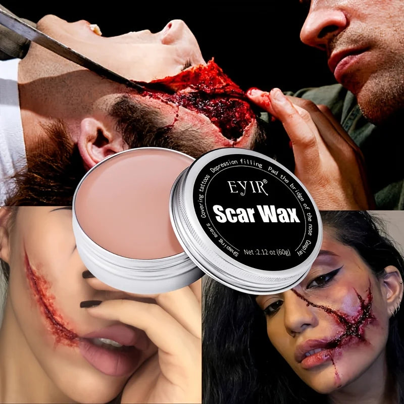 Halloween SFX Makeup Kit with Scar Wax Blood Latex & Tools - Realistic Effects