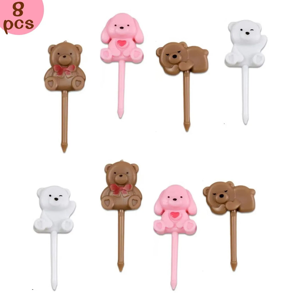 Kids Bento Lunch Box Accessories with Silicone Cupcake Liners, Fruit Forks and Toothpicks