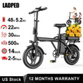 Foldable Electric Bike 500W Motor 48V Battery Max 22 MPH Range 30 Miles