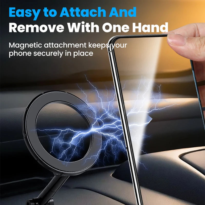 Magnetic Car Phone Holder 360° Rotating Foldable Mount for Smartphones