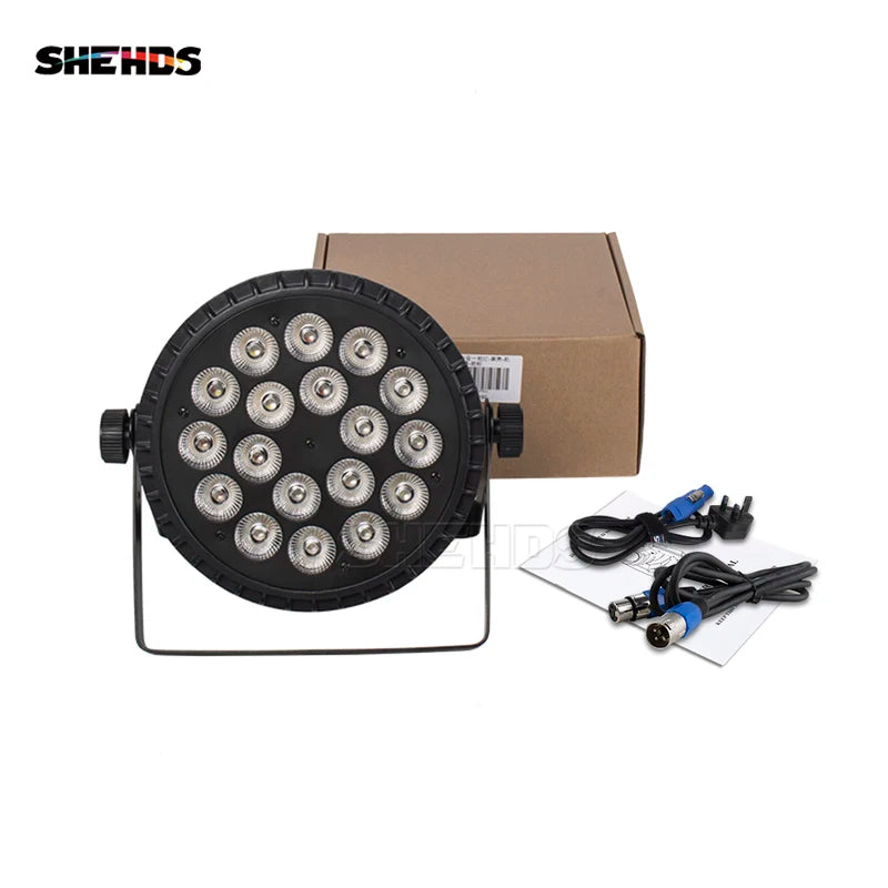 LED Flat Par Stage Lighting 18x18W RGBWA+UV DMX512 DJ Disco Party Light