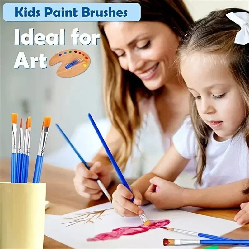 Kids Paint Brush Set for Acrylic Watercolor Oil Painting - 5-200pcs Craft Art Tools